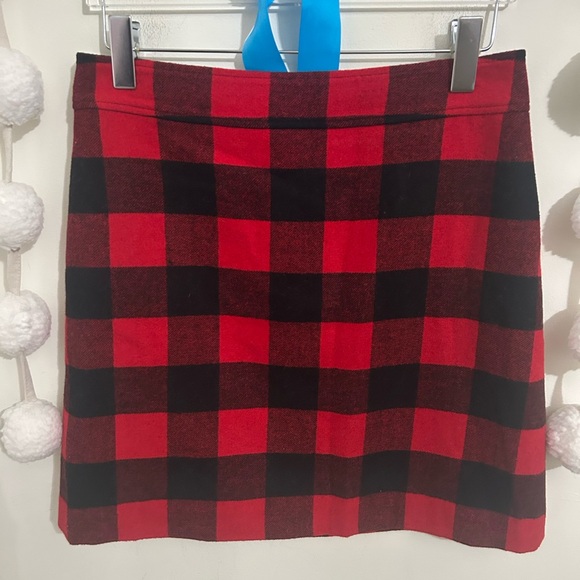 J Crew Buffalo Plaid Wool Skirt - Picture 4 of 12